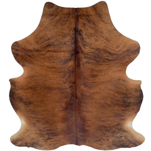 Red Brown and Black Colombian Brindle Cowhide: red brown with black, brindle markings - 6'9" x 5'6" (COBR1760)
