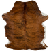 Reddish Brown and Black  Colombian Brindle Cowhide, with white on part of the belly  - 6'11" x 5'3" (COBR996)