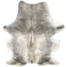 XL Two Tone Gray Colombian Cowhide: light gray and darker gray, with white on the belly, one light brown spot on the right side and hints of brown down part of the spine - 8'2" x 5'6" (COGR318)