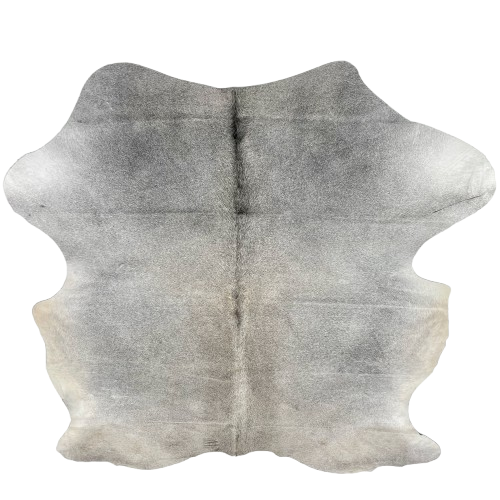 Gray Colombian Cowhide: gray with longer hair down part of the spine, and off-white on the belly - 7'2" x 5'11" (COGR322)