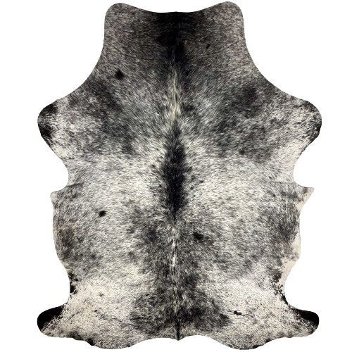 Large Black and White Speckled Colombian Cowhide:  white with black speckles and spots - 7'6" x 5'1" (COSP2396)