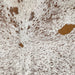 Closeup of this White and Brown, Speckled, Colombian Cowhide, showing white with brown speckles and spots (COSP2510)