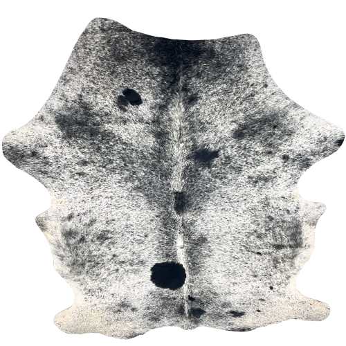 Large Black and White Speckled Colombian Cowhide:  white with black speckles and spots - 7'11" x 5'9" (COSP3348)