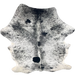 Large Black and White Speckled Colombian Cowhide:  white with black speckles and spots - 7'11" x 5'9" (COSP3348)
