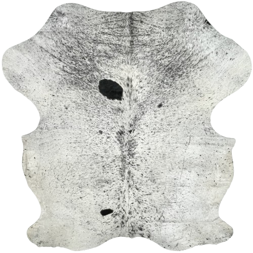 Large White and Black Speckled Colombian Cowhide: white with black speckles and spots - 7'7" x 6' (COSP3753)