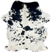 White and Black Speckled Colombian Cowhide: white with black speckles and spots, and light brown down part of the spine - 7'3" x 5'1" (COSP3754)