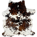 Colombian Tricolor Cowhide: white with faint, black speckles, and large and small spots that have a mix of brown and black - 7'3" x 5'6" (COTR1246)