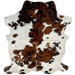 Colombian Tricolor Cowhide: white with faint, black speckles, and large and small spots that have a mix of reddish brown and black - 6'4" x 4'8" (COTR1260)