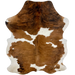 Colombian Tricolor Cowhide: caramel with black, brindle markings and white spots - 7' x 5'5" (COTR1286)