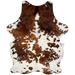 Colombian Tricolor Cowhide: white with spots that have a mix of brown and black, and faint, cloudy, brown spots - 7'4" x 5'1" (COTR1289)