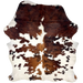 Colombian Tricolor Cowhide: white with large and small spots that have a mix of brown and black - 6' x 4'11" (COTR1494)
