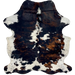 Colombian Tricolor Cowhide: has a mix of black and reddish brown, and white spots with black speckles - 6'9" x 5'2" (COTR1506)