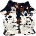 Tricolor Speckled Colombian Cowhide: white with reddish brown and black speckles and spots - 6'10" x 5'7" (COTR1521)