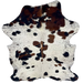 Colombian Speckled Tricolor Cowhide: white with black speckles and black and brown spots - 6'5" x 5'2" (COTR1645)