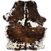 Colombian Tricolor Cowhide: white with black speckles and large and small spots that have a mix of brown and black - 7'2" x 5'6" (COTR1668)