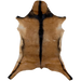 Brown and Blackish Brown Goatskin:  brown  with a blackish brown strip across the shoulder, down the spine, and on the belly - 2'10" x 2'1" (GOAT215)