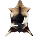 Tricolor Goatskin:   has light brown, dark brown, and white spots- 2'11" x 2' (GOAT229)