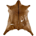 Reddish Brown and White Goatskin:  reddish brown, with a couple small, white spots on each side of the back, and it has a black strip down the middle - 3'4" x 2'8" (GOAT341)