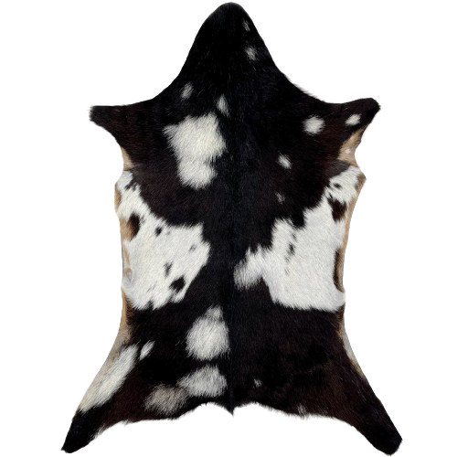 Black and White Spotted Goatskin:  black with white spots - 3'7" x 2'7" (GOAT342)