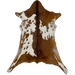 Brown and White Goatskin:  brown, and it has a large, white spot on each side that has brown spots - 2'11" x 2'1" (GOAT351)