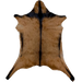 Brown and Black Goatskin: brown with a strip of black across the shoulder, down the spine, and on the legs and belly - 2'9" x 2'2" (GOAT395)