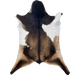 Brown and White Goatskin: has a mix of dark brown and light brown, and a large white spot on each side-  2'8" x 1'11" (GOAT400)
