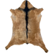 Brown and Blackish Brown Goatskin: brown with a blackish brown strip down the spine and across the shoulder - 2'9" x 2' (GOAT402)