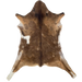 Two Tone Brown Spotted Goatskin: chocolate with light reddish brown spots, and a white spot on the left side - 2'11" x 2'2" (GOAT411)