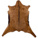 Brown and Dark Brown Goatskin: reddish brown with dark brown down the spine and on the belly - 3' x 2'1" (GOAT415)