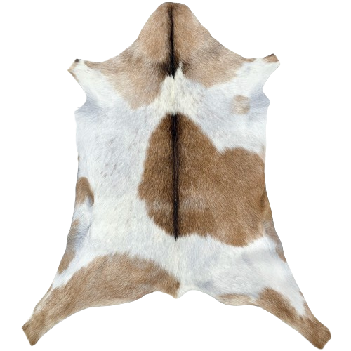 White and Brown Goatskin: white with brown spots and a few brown speckles - 3'1" x 2'2" (GOAT420)