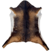Two Tone Brown Speckled Goatskin: dark brown with light brown speckles, and white on the belly - 3'1" x 2'5" (GOAT425)