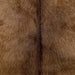 closeup of this Goatskin, showing brown with darker brown down the middle  (GOAT433)
