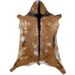 Brown and White Goatskin: brown with white spots and blackish brown down the spine and a strip across the shoulder - 3'3" x 2'3" (GOAT435)