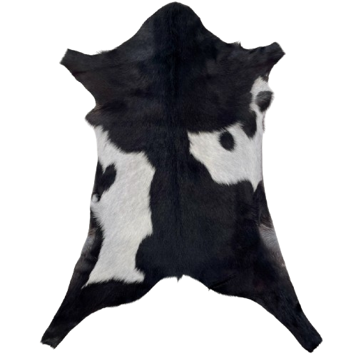 Black and White Goatskin: black with white spots - 2'11" x 2'2" (GOAT442)