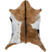 Brown and White Goatskin: brown with a large, white spot on both sides, and blackish brown down the spine - 2'11" x 2'3" (GOAT443)