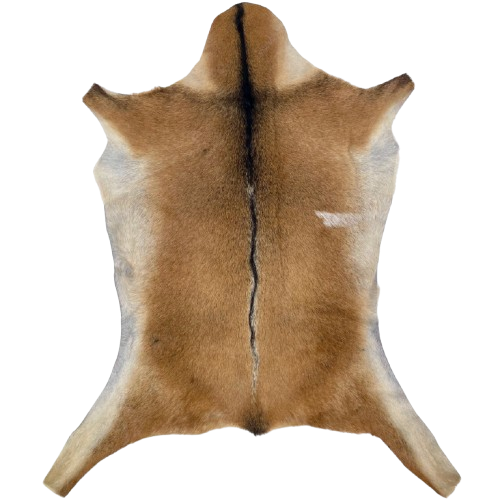 Brown Goatskin: brown with blackish brown speckles, and blackish brown down the spine - 3'1" x 2'5" (GOAT449)
