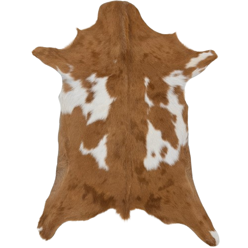 Brown and White Goatskin:  brown with white spots - 2'11" x 2'2"  (GOAT457)