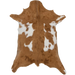 Brown and White Goatskin:  brown with white spots - 2'11" x 2'2"  (GOAT457)
