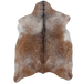Brown and White Speckled Goatskin:  brown with white speckles, and blackish brown with white speckles down the spine - 3'7" x 2'4"  (GOAT458)