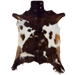 Two Tone Brown and White Goatskin: has long hair that is dark brown, light brown, and white - 3'1" x 2'4"  (GOAT459)
