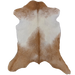 Brown and White Goatskin: brown with white speckles and white and off-white on the back and belly - 2'10" x 1'10"  (GOAT465)