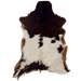 Brown and Off-White Goatskin: has long hair that is dark brown, medium brown, and off-white - 3'1" x 1'10"  (GOAT466)