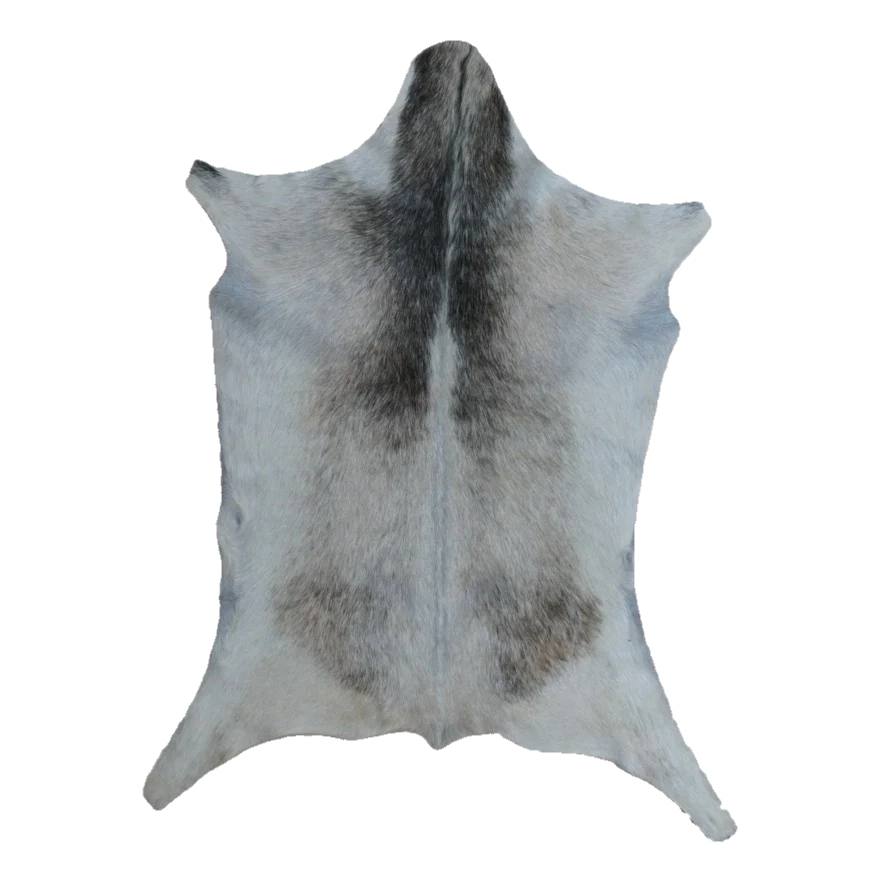 Grey and White Goat Hide Rug, 3'5" x 2'4" #GT-001