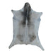 Grey and White goatskin rug, 3'5" x 2'4", shown on white background (GT-001)