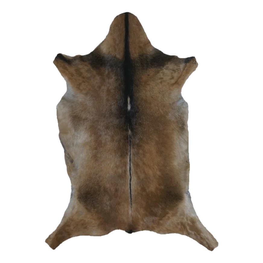 Brown and Black Goat Hide Rug, 3'4" x 2'6" #GT-002