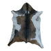 Brown and White goatskin rug, 3'1" x 2'4", shown on white background (GT-005)