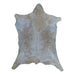 Cream goatskin rug, 3'4" x 2'6", shown on white background (GT-007)