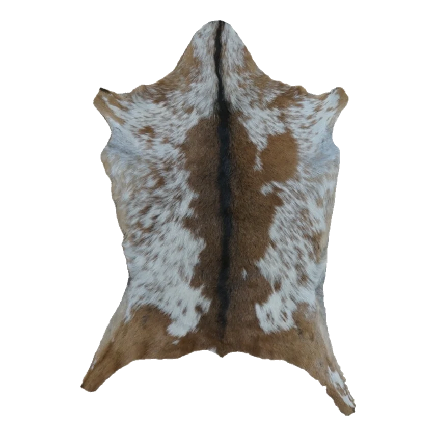 Brown and White Goat Hide Rug, 3'4" x 2'2" #GT-013