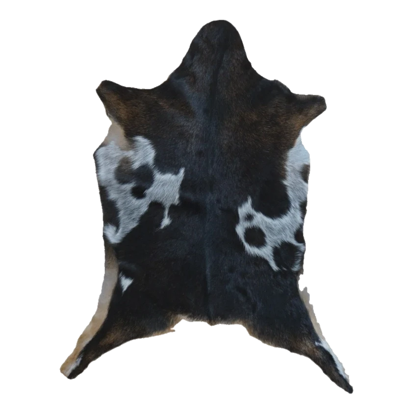 Black and White Goat Hide Rug, 3'4" x 2'6" #GT-014