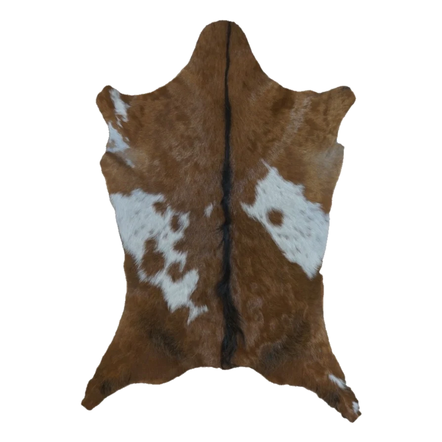 Brown and White Goat Hide Rug, 3'5" x 2'5" #GT-016